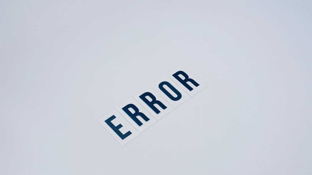 Simple and minimalist image showcasing the word 'ERROR' on a white background.