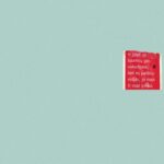 A minimalist composition featuring red text on a blue background, perfect for posters and desktop backgrounds.