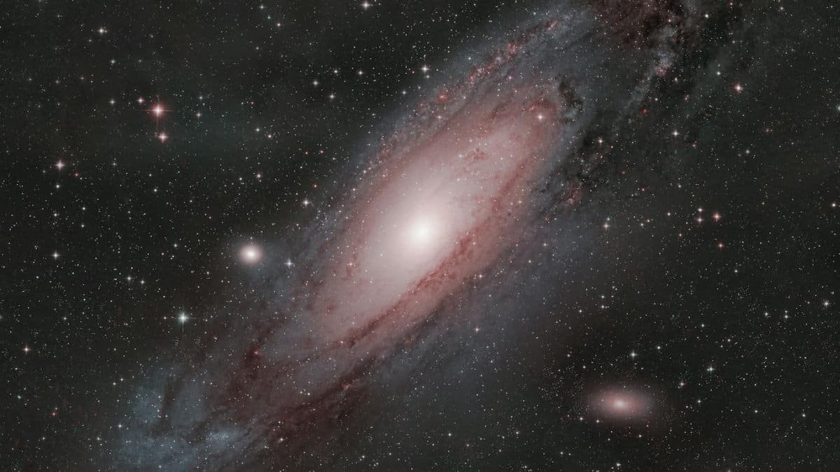 Captivating image of the Andromeda Galaxy surrounded by countless stars in the night sky.