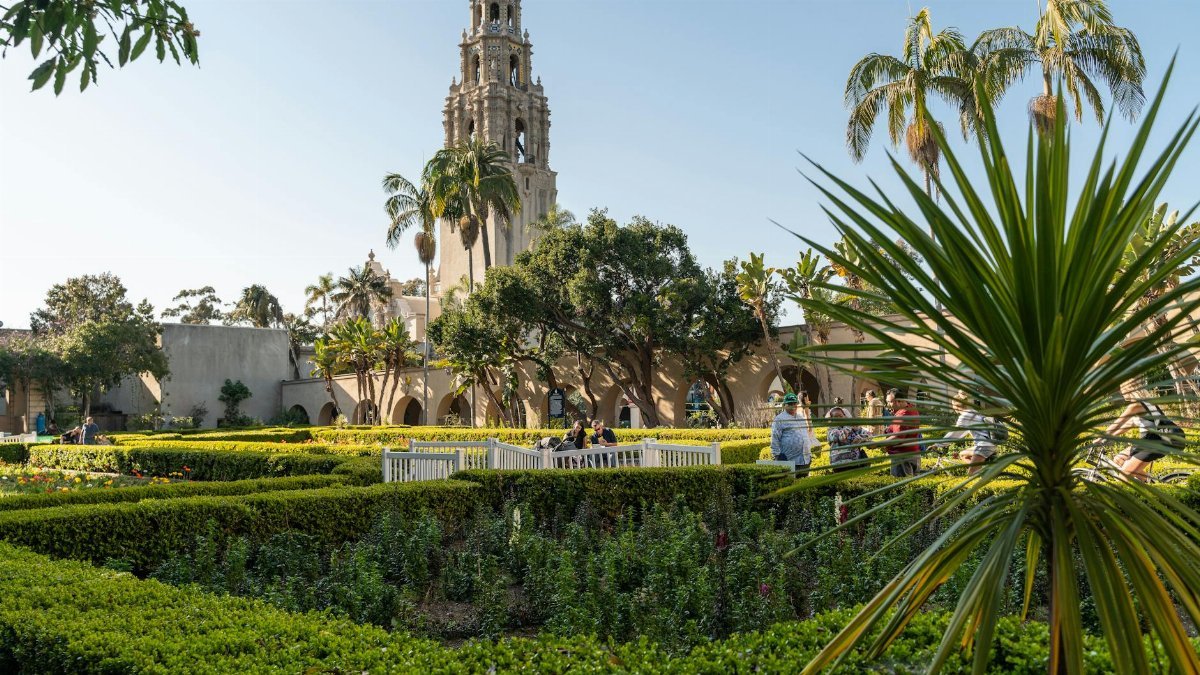 Explore the lush gardens and historic architecture at Balboa Park in San Diego.