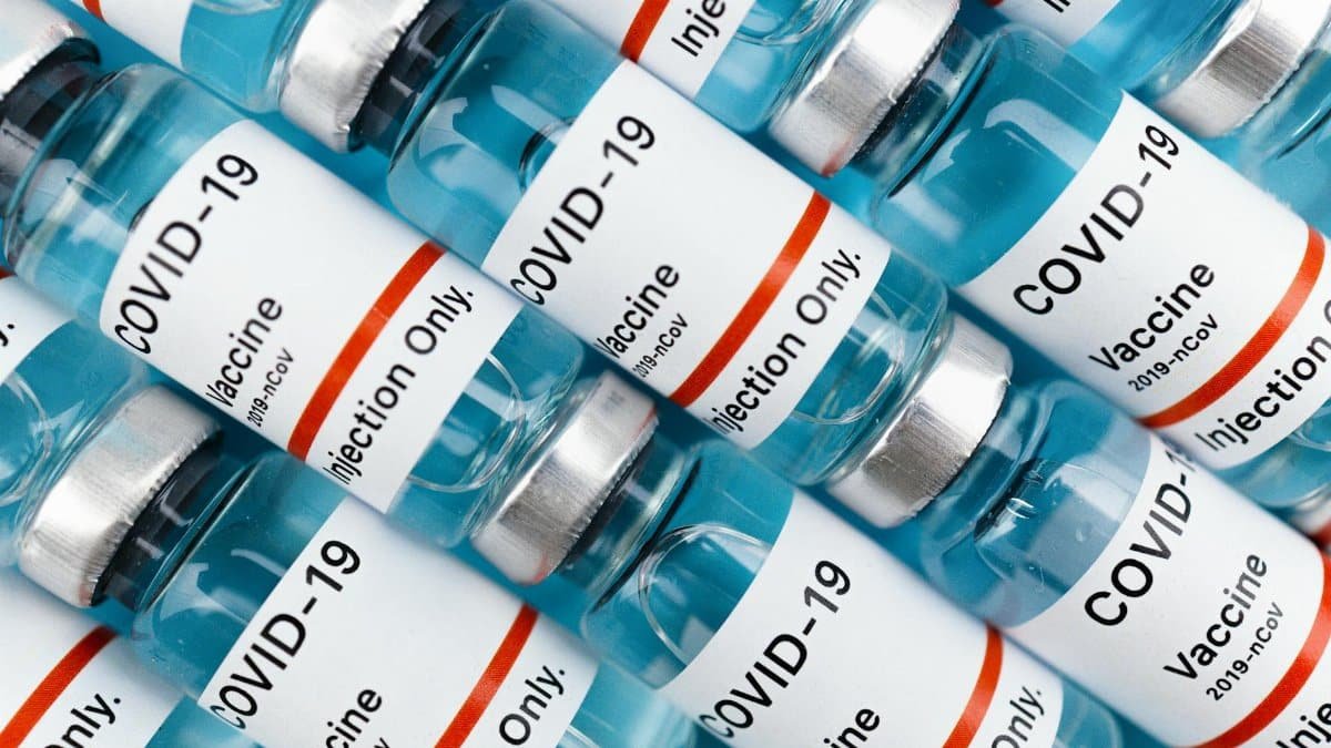 High-quality image of COVID-19 vaccine vials, perfect for healthcare themes.