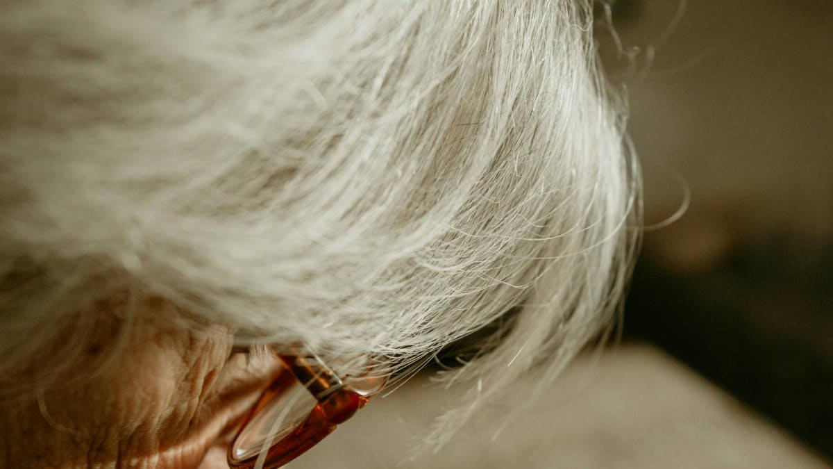 A focused close-up of a senior adult wearing glasses, highlighting wisdom and experience.
