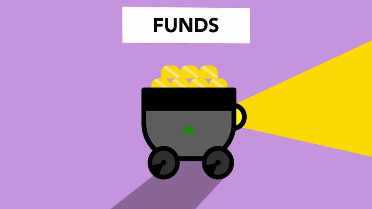 Creative illustration of full trolley with gold representing concept investing in funds and make capital