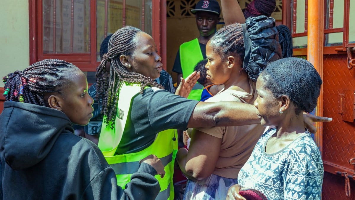 A lively community scene in Kampala, showcasing local interaction and dynamics.