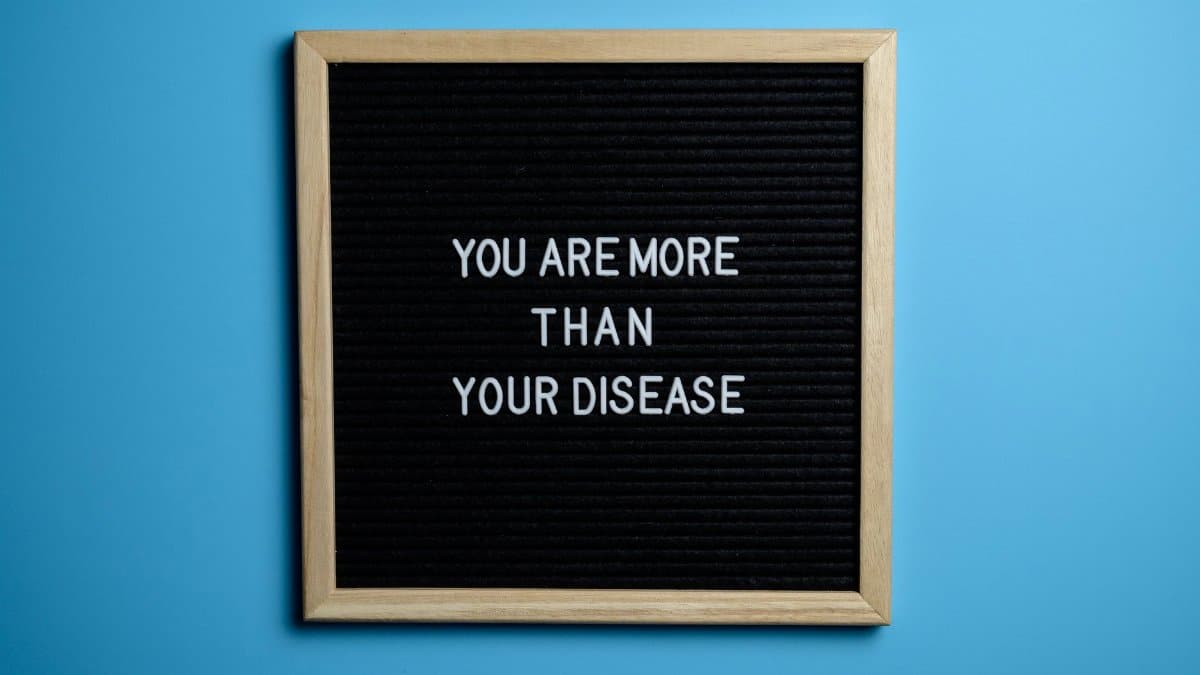 Motivational quote on a letter board against a blue background, promoting self-worth.