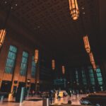Inside view of the grand art deco architecture at Philadelphia's 30th Street Station.