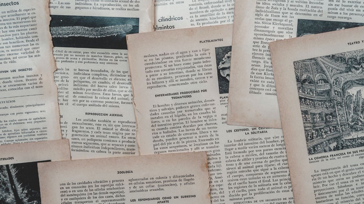 A collection of vintage Spanish book pages, showcasing classic literature and historical writings, Venezuela.
