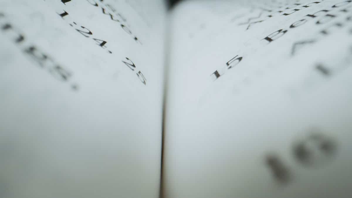 Detailed close-up of text on book pages, ideal for reading or literary themes.