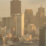 A beautiful view of the San Francisco skyline featuring the iconic Transamerica Pyramid during sunset.