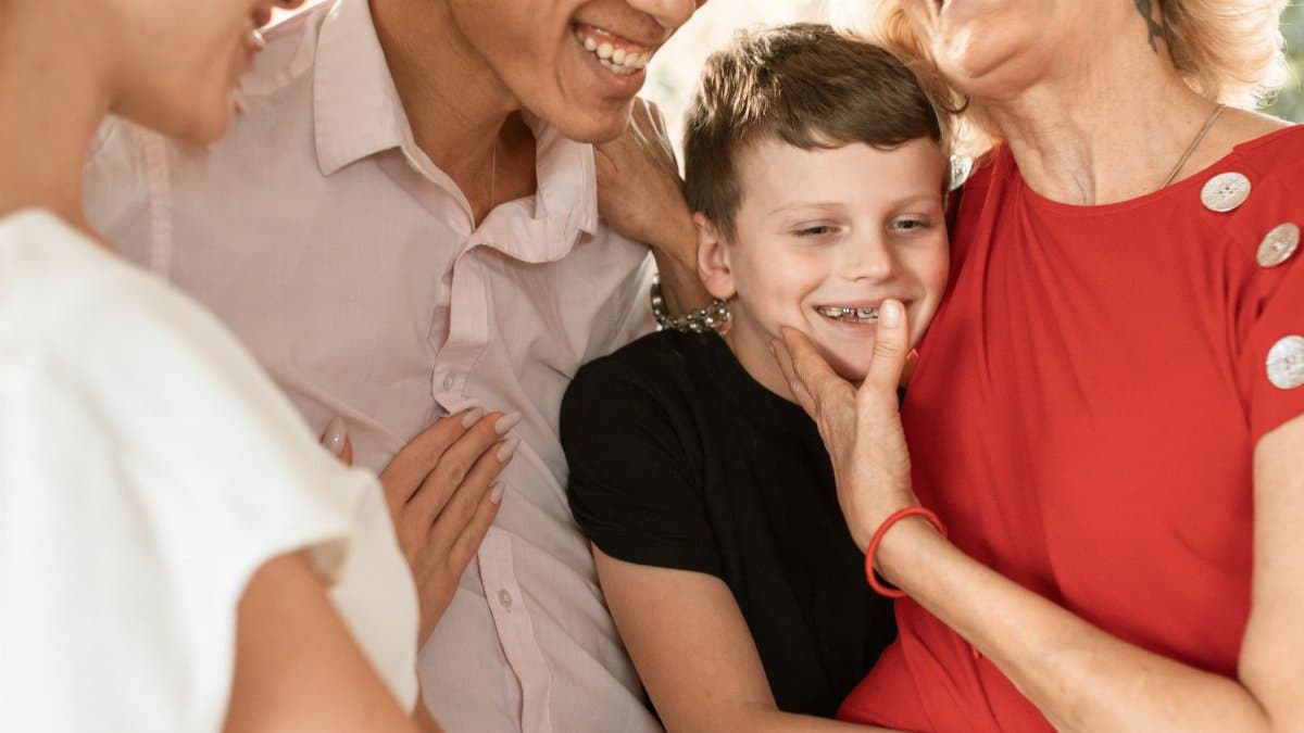 A heartwarming family moment showcasing love and togetherness across generations.
