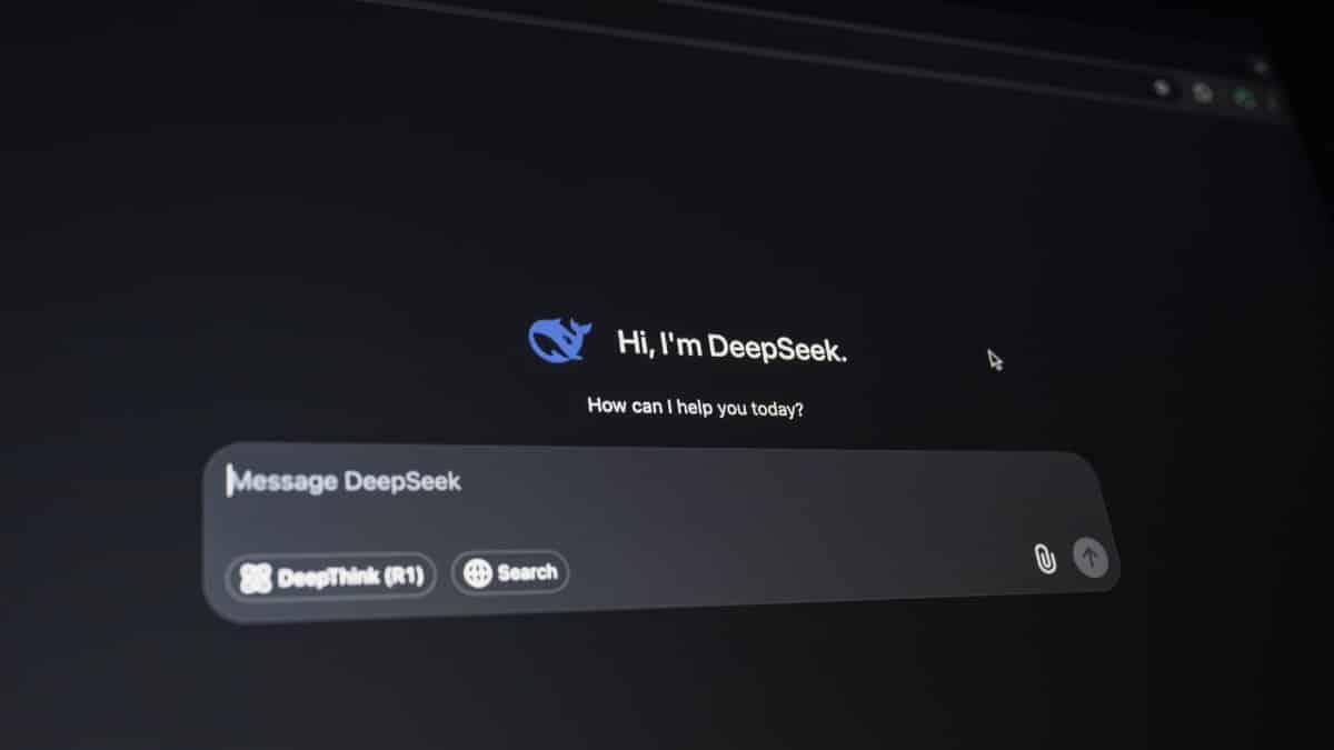 Close-up of a digital assistant interface on a dark screen, showcasing AI technology communication.