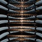 Organized network server cables for efficient data management.