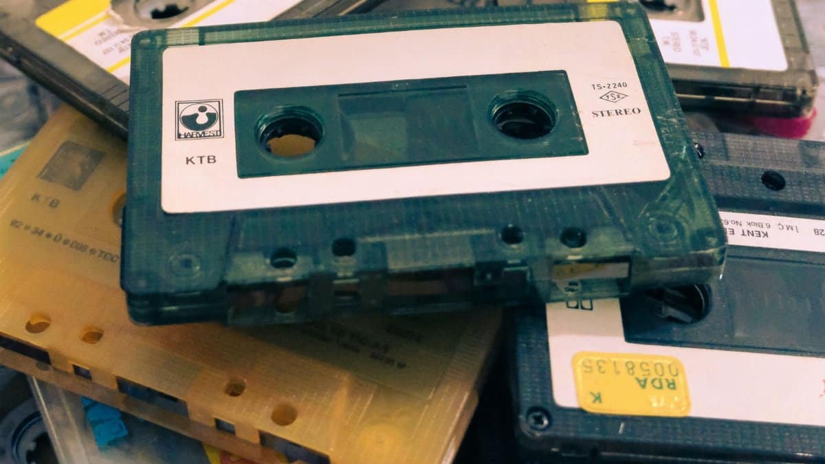 A collection of colorful vintage audio cassette tapes evokes nostalgia for the analog era.