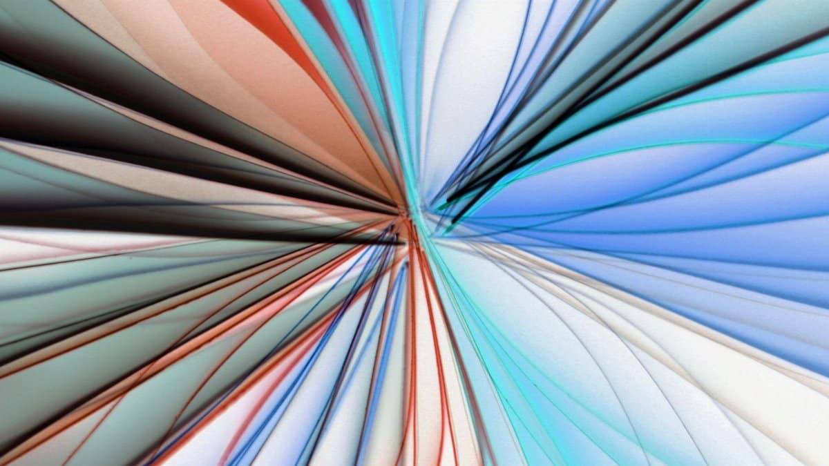 Vibrant abstract art featuring dynamic lines and colorful light patterns.