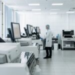 Scientists conducting research in a state-of-the-art laboratory with advanced equipment.