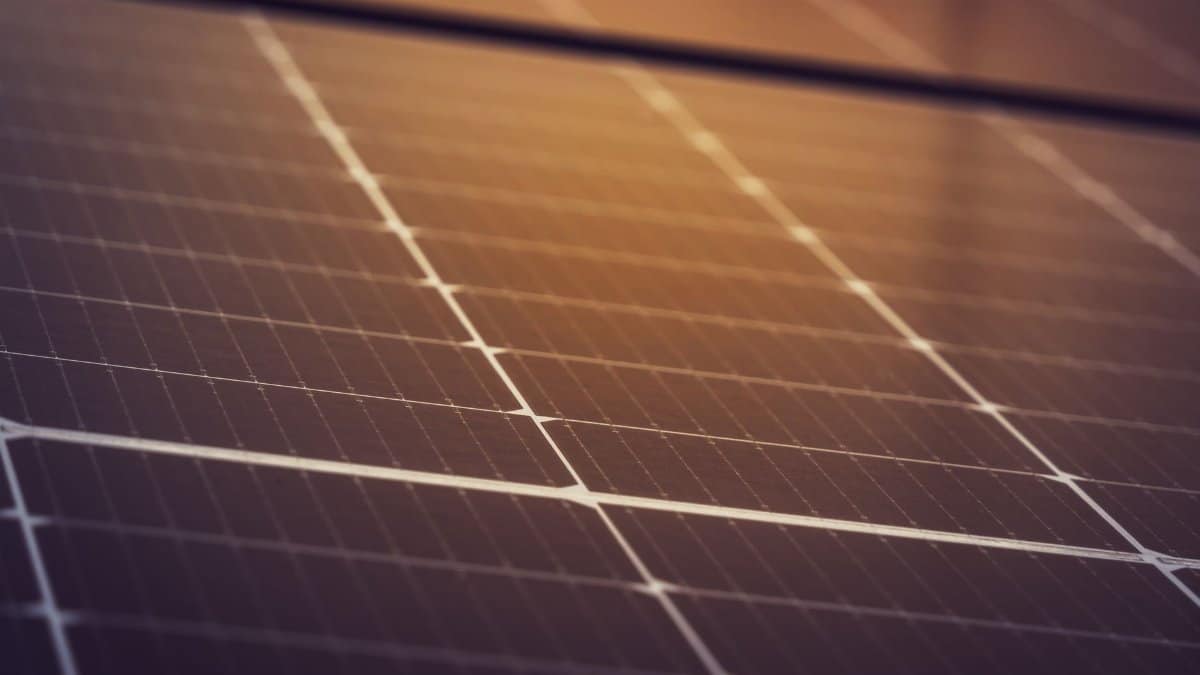 Close-up view of solar panels in Steiermark, Austria, showcasing clean energy technology.