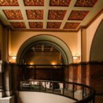 Luxurious interior of a public building with ornate ceiling in Minneapolis, Minnesota.