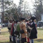 Historic reenactment of Revolutionary War soldiers in Washington Crossing, PA.