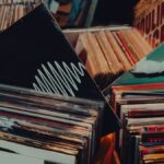 Explore a collection of vintage vinyl records on display in a Saint Petersburg shop, offering a retro music experience.