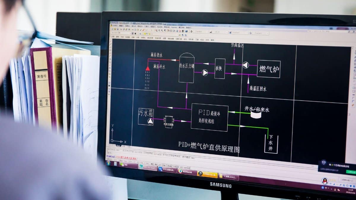 Crop unrecognizable programmer in eyeglasses using computer while working on project in modern office