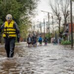 Emergency rescue teams assist residents during severe flooding in Buenos Aires, Argentina.