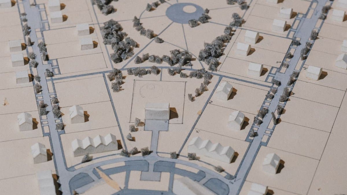 Detailed architectural model showcasing urban planning and spatial design concepts.