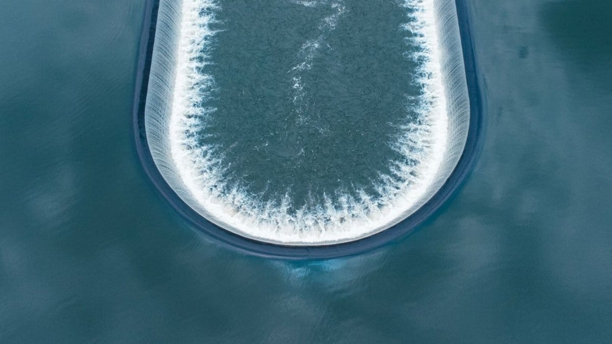 Aerial shot of a water reservoir overflow in Suleja, Nigeria, showing refreshing cascade.