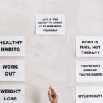 Collection of motivational quotes promoting healthy habits and mental well-being.