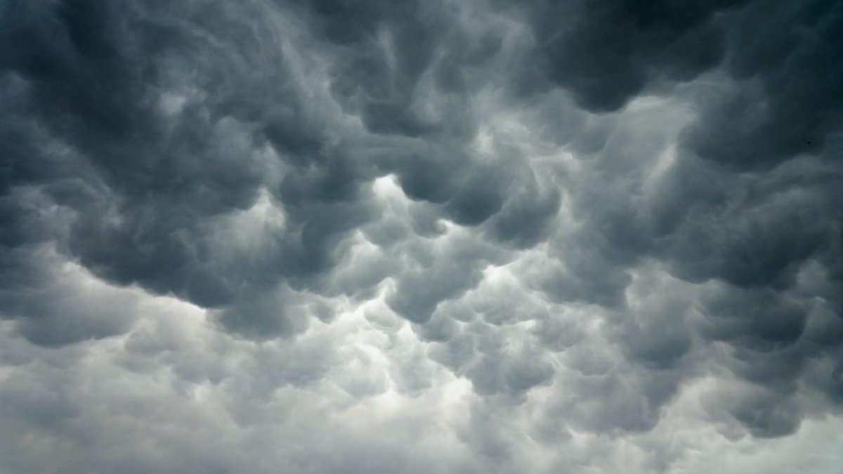 Dramatic storm clouds looming over Sanand, India, capturing the power of extreme weather.