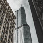 View of modern and classic skyscrapers in downtown Chicago, IL.