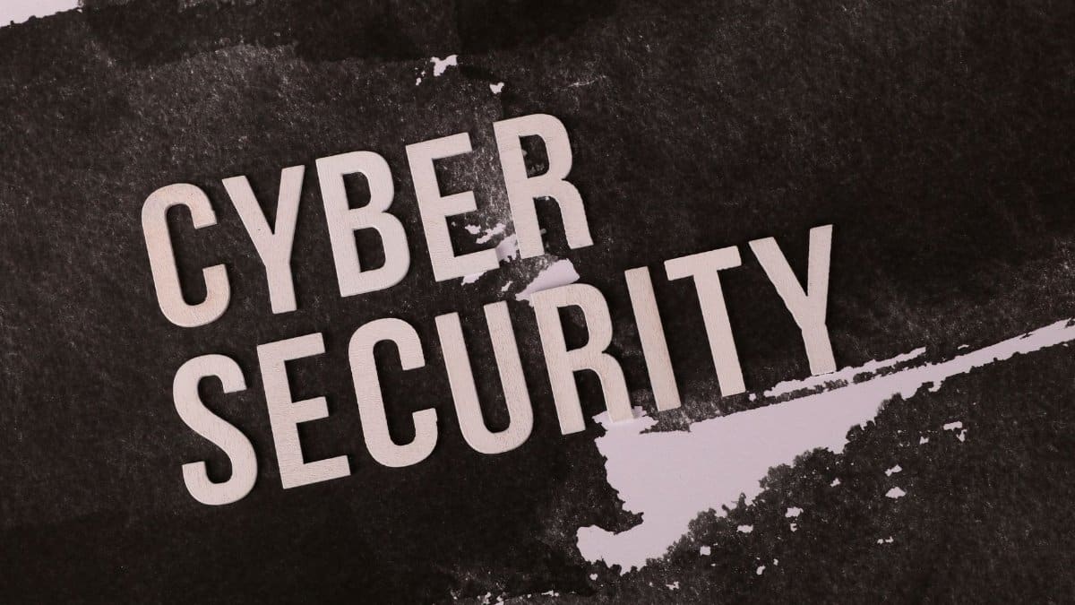 Cyber security concept shown on grunge-style background highlights the importance of digital protection.