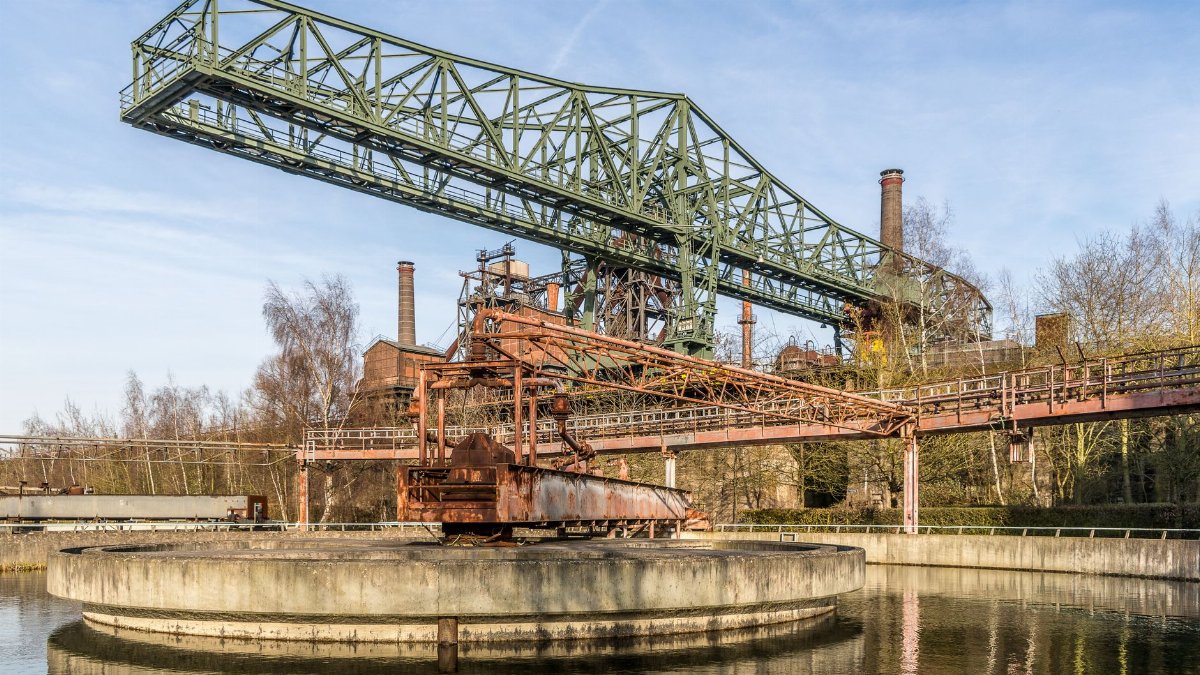 Explore the historic industrial structures at Landschaftspark Duisburg-Nord, Germany.