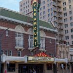 Paramount Theatre's classic architecture in Austin, Texas.