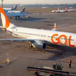 GOL Airlines Boeing 737 preparing for departure at São Paulo Airport in Brazil.