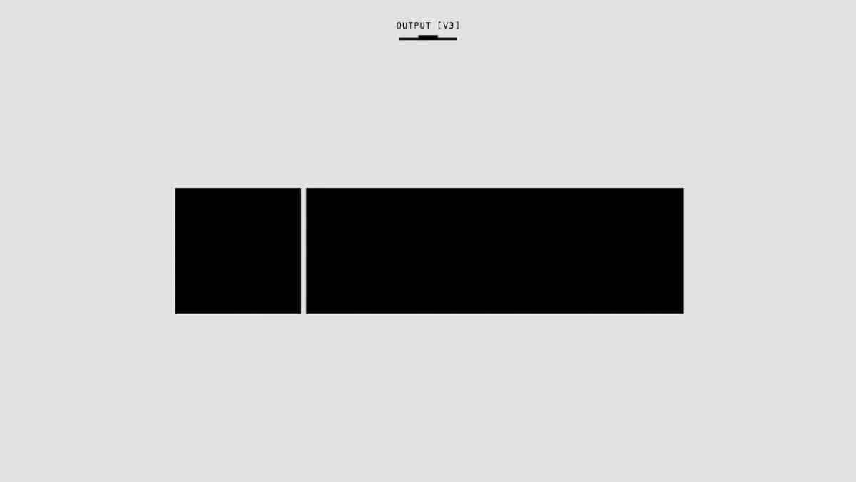 Black and white abstract blocks on a white background, conceptual design.