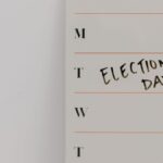 Minimalist calendar with Election Day marked, highlighting important dates.