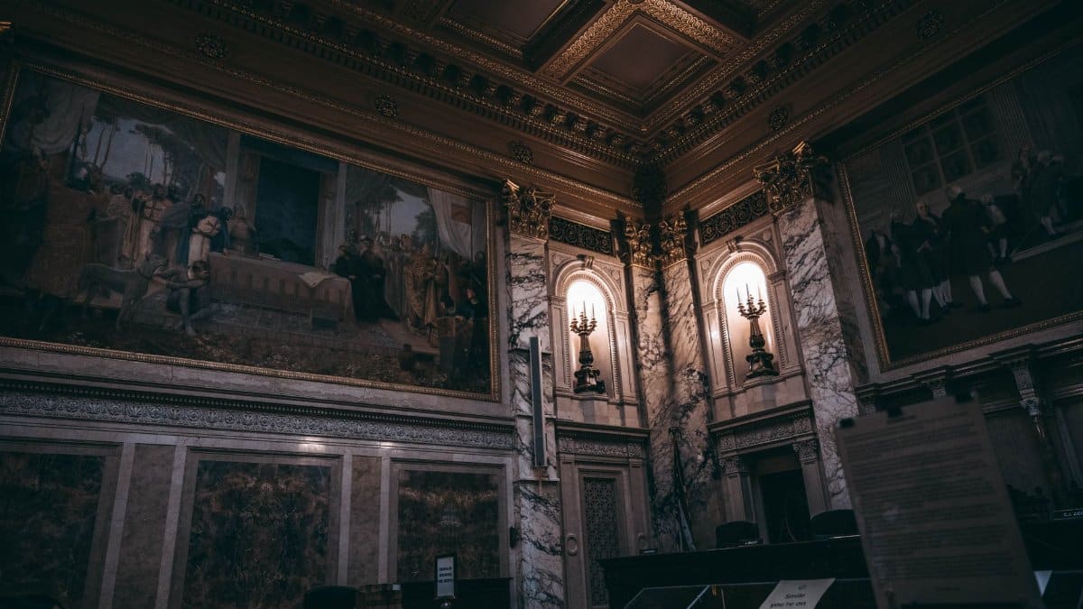 Captivating view of the Wisconsin State Capitol's ornate interior in Madison, WI.