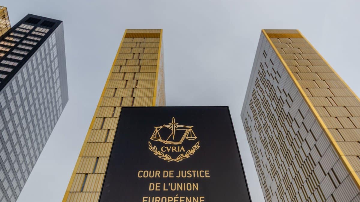 Architectural view of the European Court of Justice in Luxembourg City.