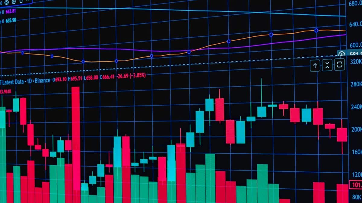 Dynamic trading chart showcasing cryptocurrency market trends and fluctuations.