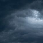 A moody, dark cloud formation creating a dramatic sky scene.