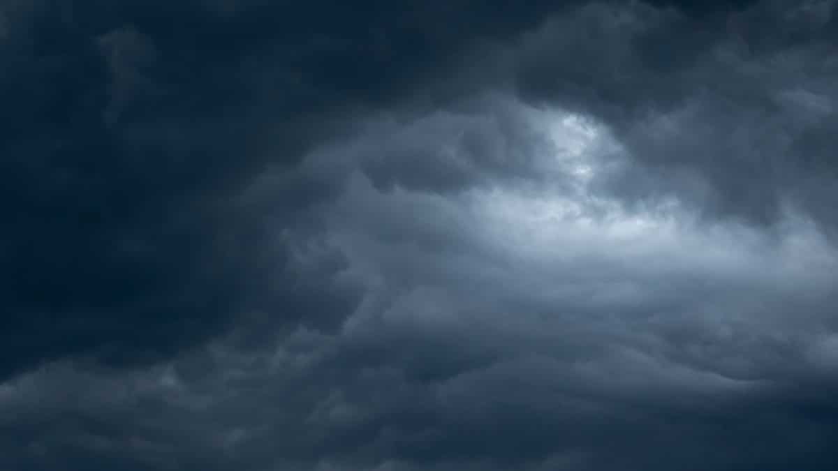 A moody, dark cloud formation creating a dramatic sky scene.