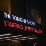 Illuminated marquee for The Tonight Show Starring Jimmy Fallon in NYC.
