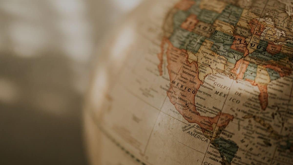 A vintage-style globe showing Mexico and parts of North America. Ideal for geography themes.