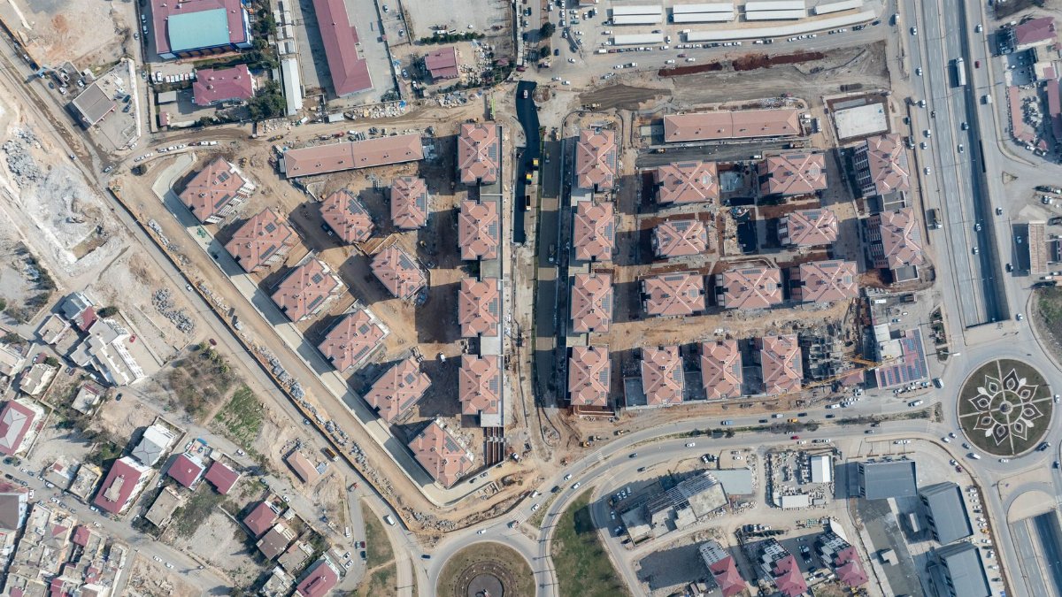 Aerial view showing the new urban development in Kahramanmaraş, Türkiye.