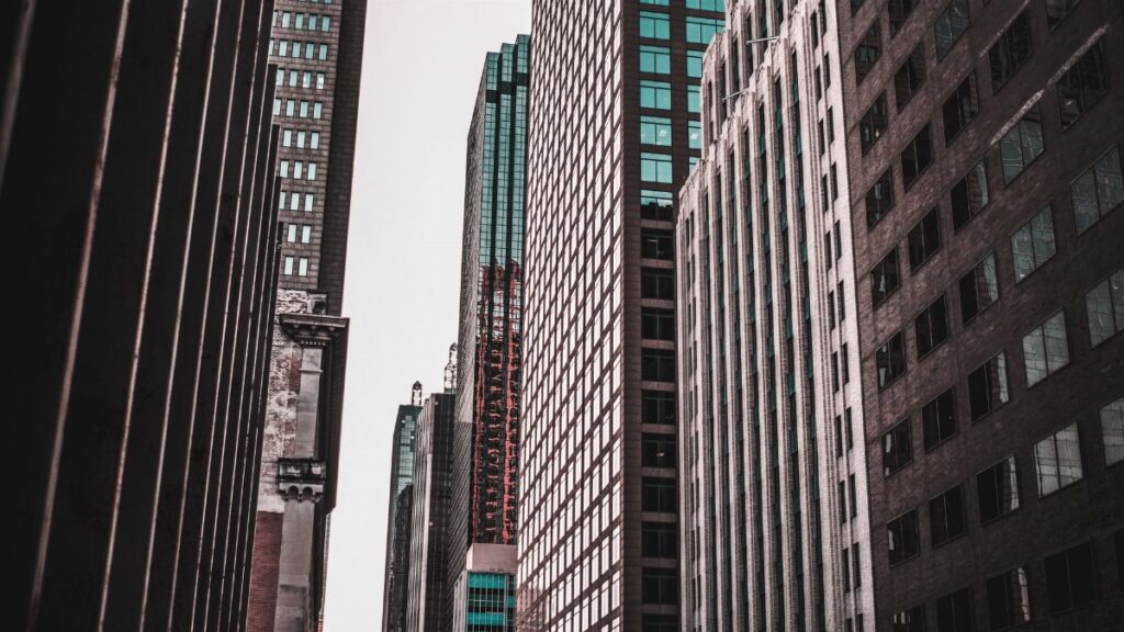 Dynamic cityscape view of Dallas skyscrapers showcasing modern architecture in daylight.