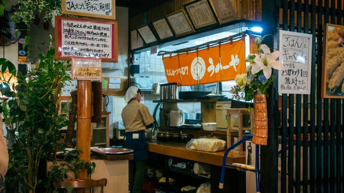 A glimpse into a traditional food stall in Fukuoka, Japan, showcasing local cuisine and culture.