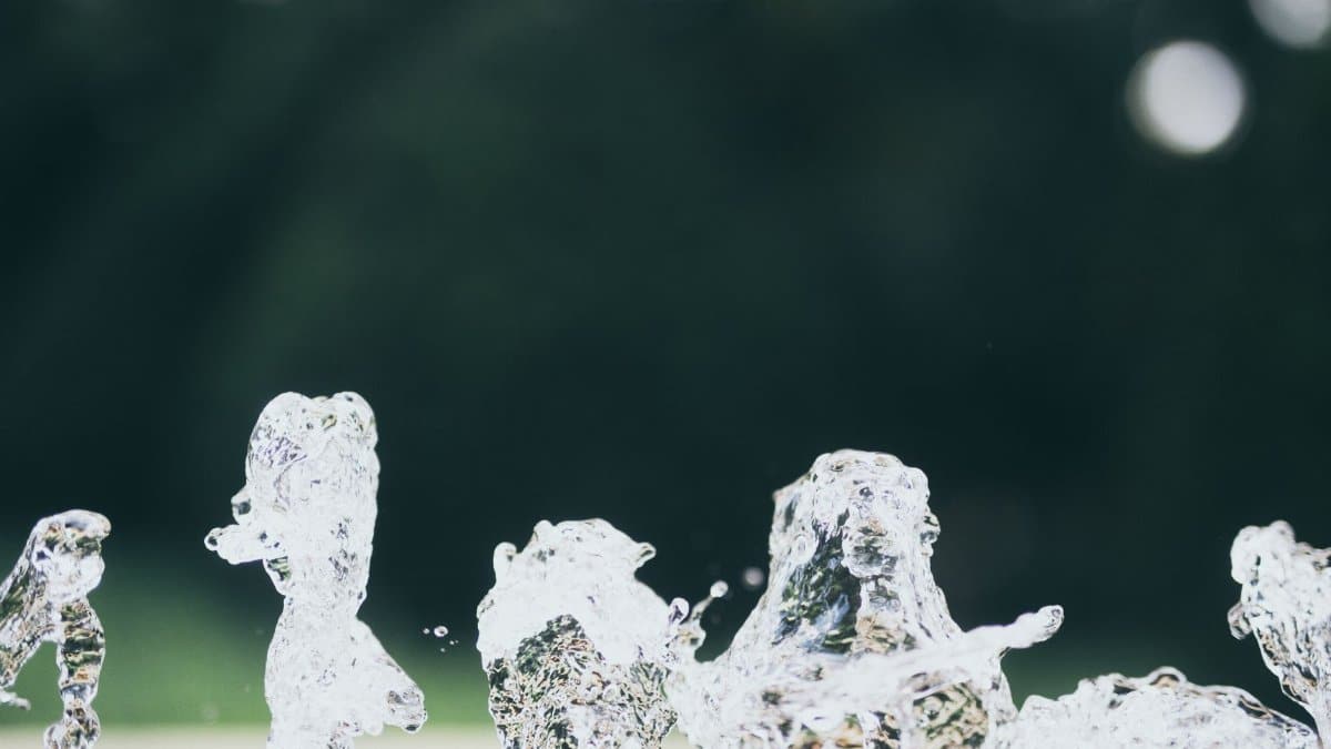 Captivating close-up of water droplets captured in motion with a blurred background.