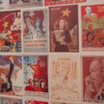 Colorful vintage Vietnamese propaganda posters showcasing historical themes and cultural art.