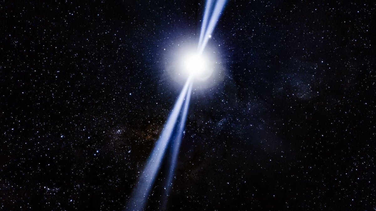 Stunning cosmic scene with a bright light and stars, evoking wonder and the mysteries of the universe.