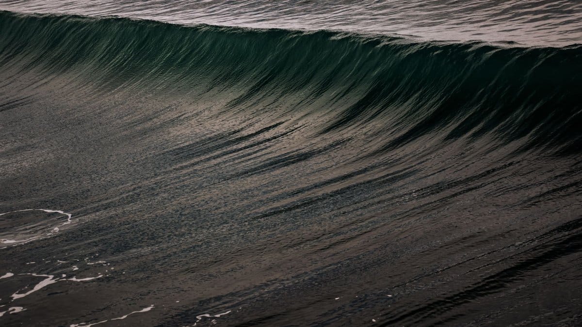 Captivating view of a powerful wave at Avila Beach, California, showcasing the raw beauty of nature.